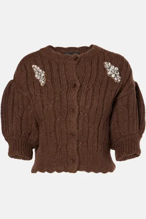 Simone Rocha Cardigan in misto lana con cristalli