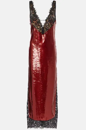 Ilkyaz Ozel Abito lungo con paillettes e pizzo