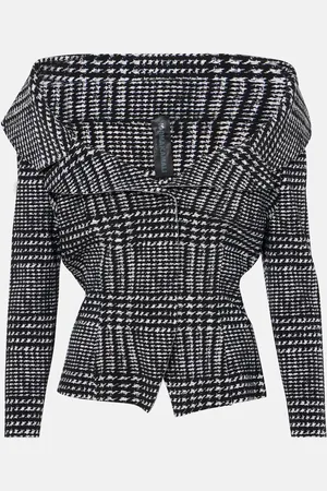 Norma Kamali Giacca cropped a quadri