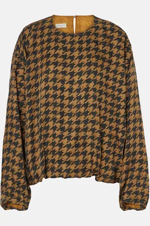 DRIES VAN NOTEN Blusa in raso pied-de-poule