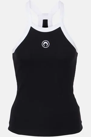 Marine Serre Tank top Moon in jersey di misto cotone