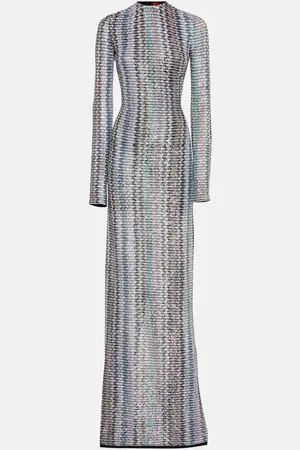 Missoni Abito lungo a zig-zag con paillettes