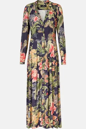 Etro Abito lungo in jacquard con stampa