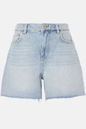 Ganni Shorts di jeans a vita alta