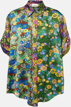 ALÉMAIS Alémais Camicia in raso di seta con stampa