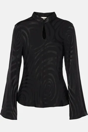 RIXO London Top Wylder in raso jacquard
