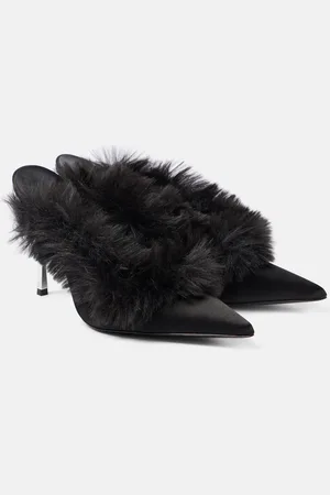 MAGDA BUTRYM Mules in pelle e shearling sintetico