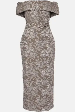 Oscar de la Renta Abito midi in jacquard
