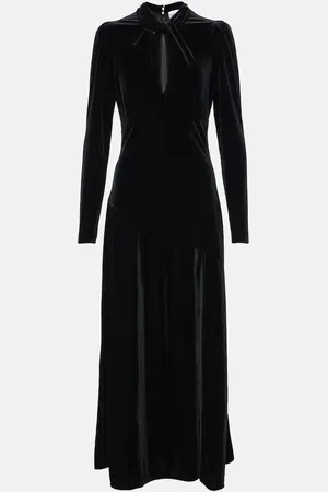 Ganni Abito midi in velluto con cut-out