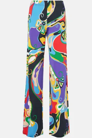 Puccini Pantaloni regular Orchidee in raso di jersey