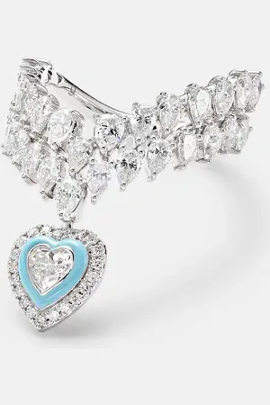 Kamyen Anello Heart Of The Ocean in oro bianco 18kt con diamanti