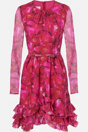 Giambattista Valli Abito corto Rose Mania in georgette di seta