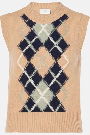 Ami Gilet in lana e cashmere a rombi