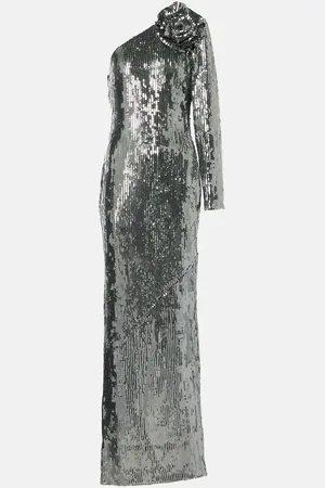 Roland Mouret Abito lungo monospalla con paillettes