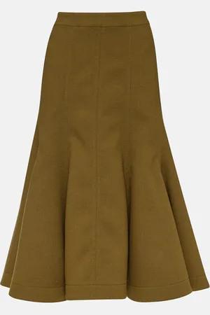 Bottega Veneta Gonna midi in crêpe di lana