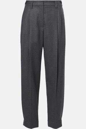 Brunello Cucinelli Pantaloni regular Baggy Sartorial in lana a vita alta