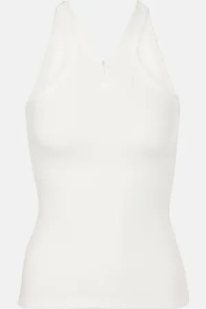 Courrèges Courrèges Tank top in cotone a coste