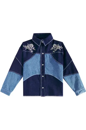 The New Society Camicia di jeans Danubio con ricamo