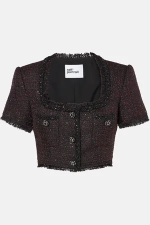 Self-Portrait Top in tweed