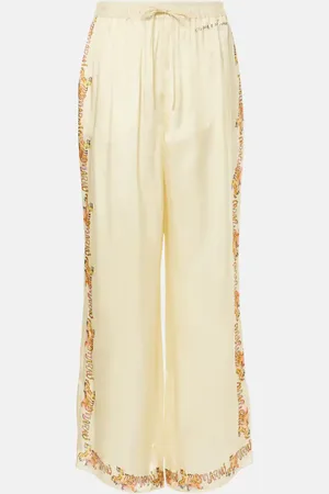Marni Pantaloni regular in raso con stampa