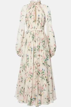 Giambattista Valli Abito midi in seta con stampa floreale