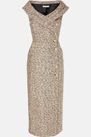 Alessandra Rich Abito midi in tweed