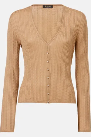Loro Piana Cardigan in cashmere e seta a trecce
