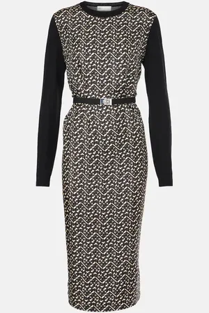 Tory Burch Abito midi in lana con seta