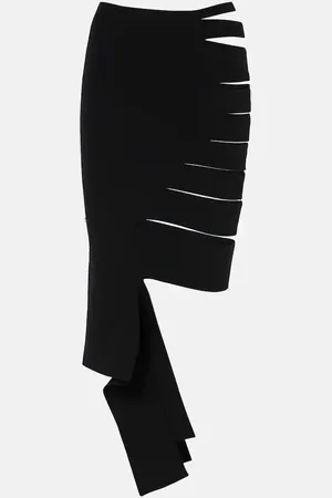 MUGLER Gonna midi asimmetrica con cut-out