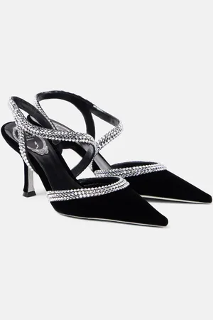 RENE CAOVILLA Pumps in velluto con cristalli