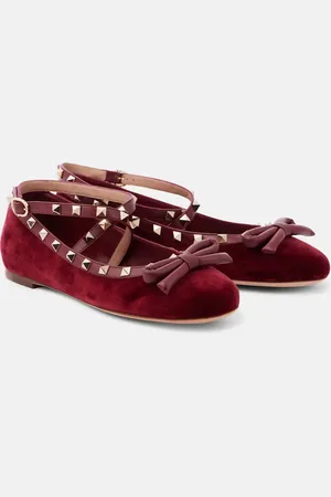 VALENTINO GARAVANI Ballerine Rockstud in velluto