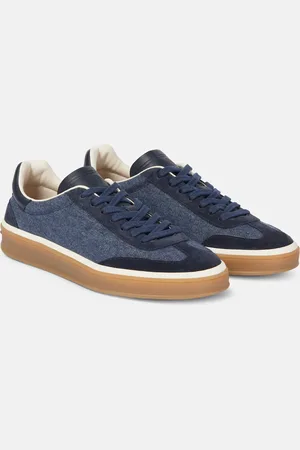 Loro Piana Sneakers Tennis Walk in denim con suede