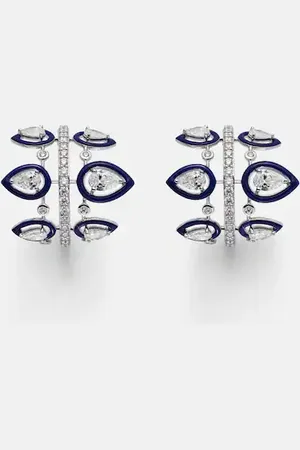 Kamyen Orecchini Tulip in oro bianco 18kt con diamanti