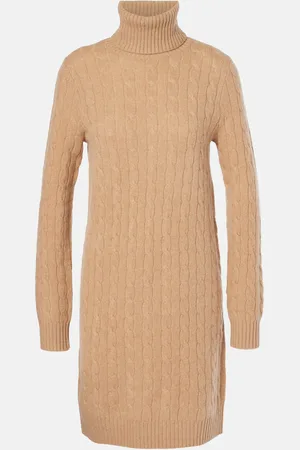 Ralph Lauren Abito midi in lana e cashmere a trecce