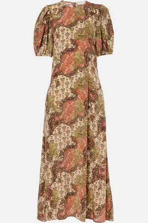 ULLA JOHNSON Abito midi Calais in seta
