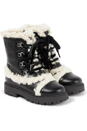 PèPè PèPè Stivali in pelle con shearling sintetico