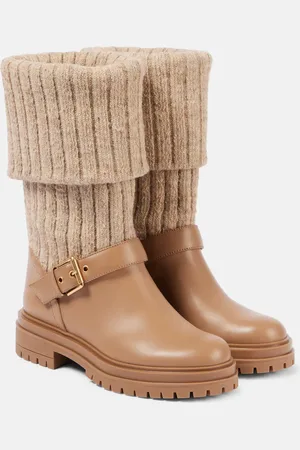 Gianvito Rossi Stivali biker Thurso con pelle