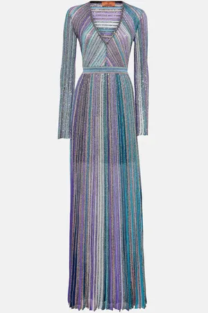 Missoni Abito lungo in maglia con lamé a righe