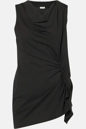 DRIES VAN NOTEN Top in jersey di cotone drappeggiato