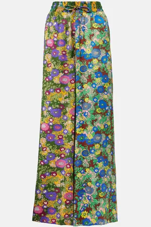 ALÉMAIS Alémais Pantaloni a gamba larga in raso di seta