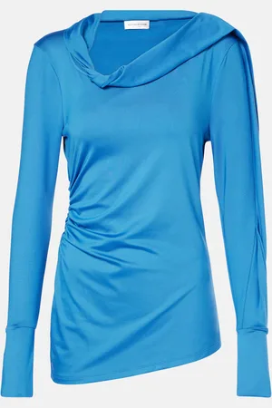 Victoria Beckham Top asimmetrico in jersey con balze