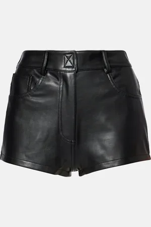 Norma Kamali Shorts in similpelle a vita alta