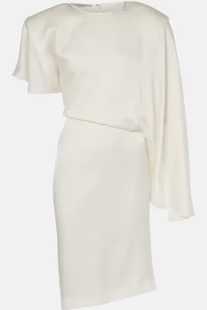 Stella McCartney Abito midi asimmetrico in crêpe e raso