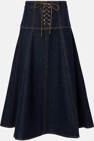 ULLA JOHNSON Gonna midi di jeans Estelle
