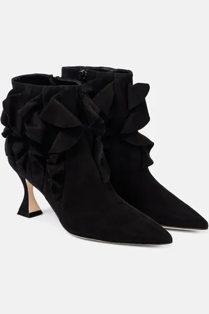 Manolo Blahnik Stivaletti in suede con volant