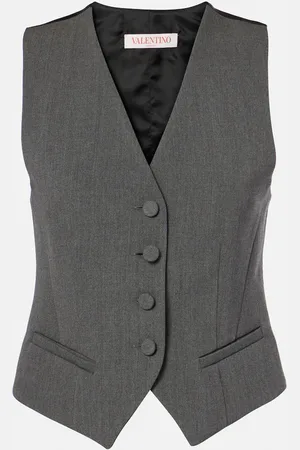 VALENTINO Gilet in gabardine di lana