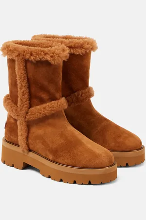 Aquazzura Stivaletti Teddi 20 in suede e shearling