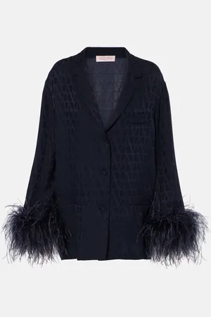 VALENTINO Camicia Toile Iconographe in seta con piume