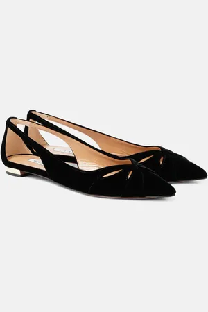 Aquazzura Ballerine Moves in velluto con cut-out