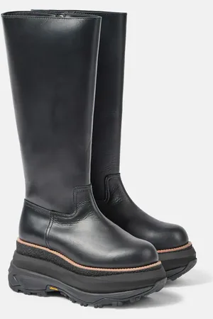 SACAI Stivali in pelle con platform